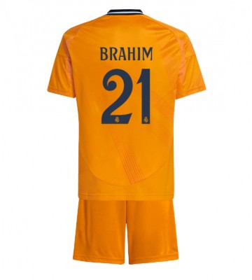 Real Madrid Brahim Diaz #21 Borta Kläder Barn 2024-25 Kortärmad (+ Korta byxor)